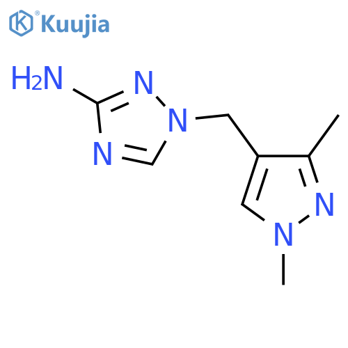 1-[(1,3-Dimethyl-1H-pyrazol-4-yl)methyl]-1H-1,2,4-triazol-3-amine structure