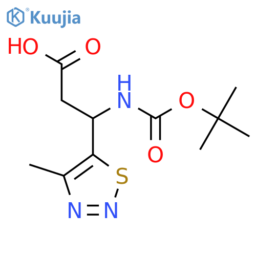 3-{(tert-butoxy)carbonylamino}-3-(4-methyl-1,2,3-thiadiazol-5-yl)propanoic acid structure