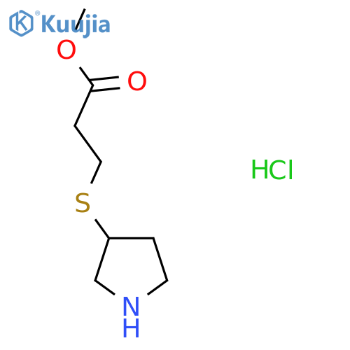 Methyl 3-(pyrrolidin-3-ylsulfanyl)propanoate hydrochloride structure
