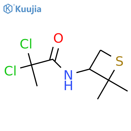 2,2-dichloro-N-(2,2-dimethylthietan-3-yl)propanamide structure