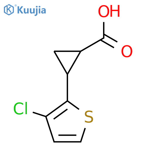 2-(3-Chlorothiophen-2-yl)cyclopropane-1-carboxylic acid structure