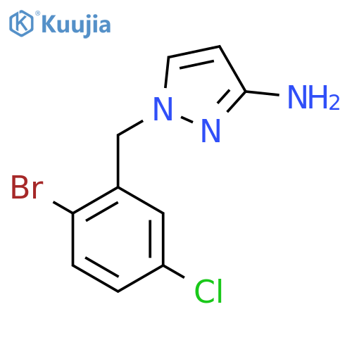 1-[(2-bromo-5-chlorophenyl)methyl]-1H-pyrazol-3-amine structure