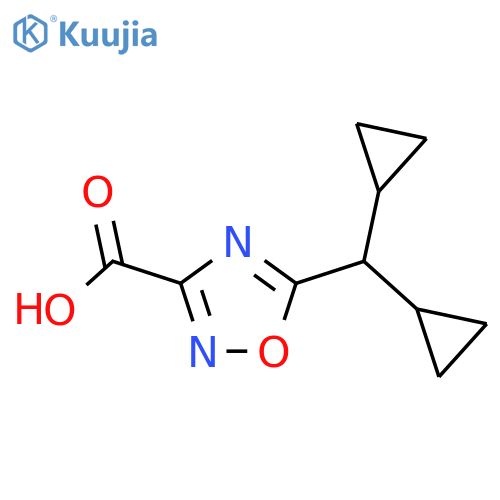 5-(Dicyclopropylmethyl)-1,2,4-oxadiazole-3-carboxylic acid structure