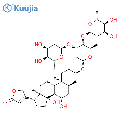 Card-20(22)-enolide,3-[(O-2,6-dideoxy-b-D-ribo-hexopyranosyl-(1&reg;4)-O-2,6-dideoxy-b-D-ribo-hexopyranosyl-(1&reg;4)-2,6-dideoxy-b-D-ribo-hexopyranosyl)oxy]-7,14-dihydroxy-, (3b,5b,7b)- (9CI) structure