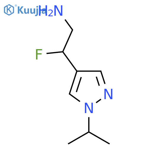 2-fluoro-2-1-(propan-2-yl)-1H-pyrazol-4-ylethan-1-amine structure