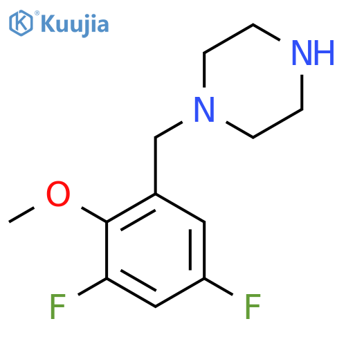 1-(3,5-difluoro-2-methoxyphenyl)methylpiperazine structure