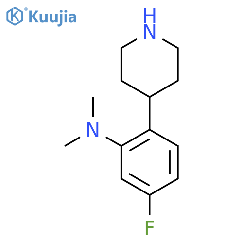 5-fluoro-N,N-dimethyl-2-(piperidin-4-yl)aniline structure