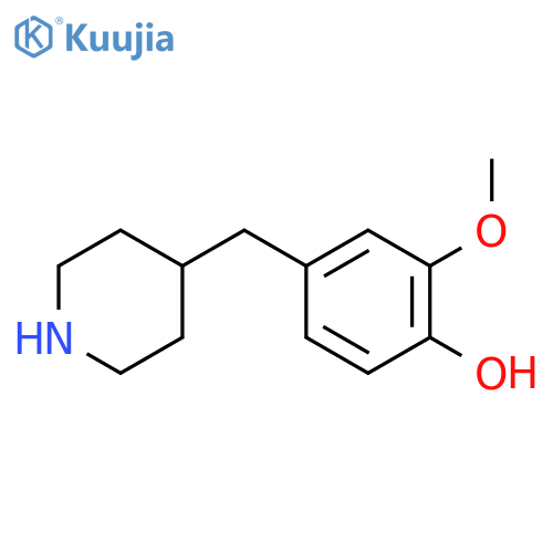 2-methoxy-4-(piperidin-4-yl)methylphenol structure