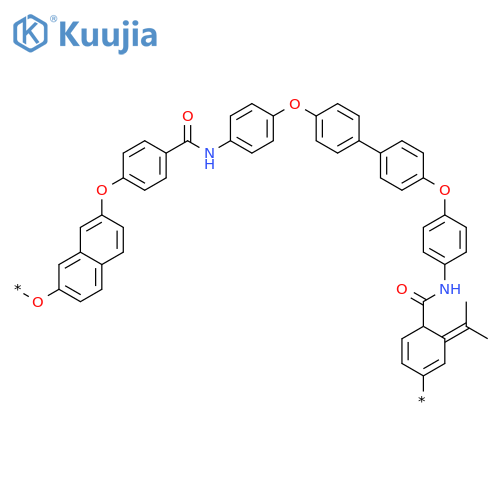 Poly[oxy-2,7-naphthalenediyloxy-1,4-phenylenecarbonylimino-1,4-phenyleneoxy-1,4-phenylene(1-methylethylidene)-1,4-phenyleneoxy-1,4-phenyleneiminocarbonyl-1,4-phenylene] structure