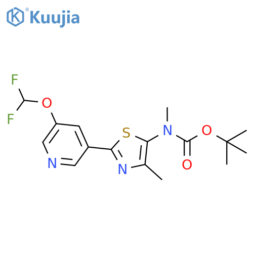 tert-butyl N-{2-5-(difluoromethoxy)pyridin-3-yl-4-methyl-1,3-thiazol-5-yl}-N-methylcarbamate structure