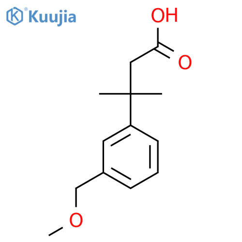 3-3-(methoxymethyl)phenyl-3-methylbutanoic acid structure