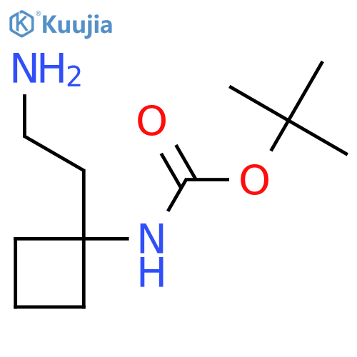 tert-Butyl N-[1-(2-aminoethyl)cyclobutyl]carbamate structure