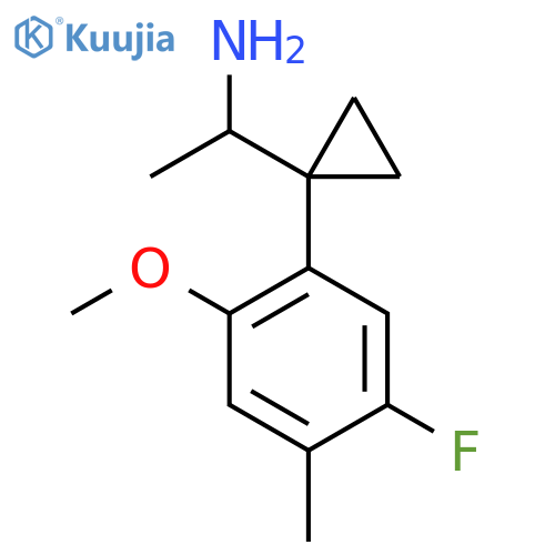 1-1-(5-fluoro-2-methoxy-4-methylphenyl)cyclopropylethan-1-amine structure