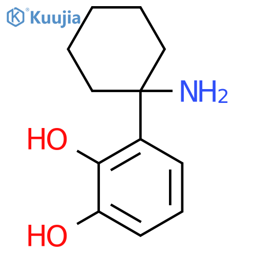 3-(1-aminocyclohexyl)benzene-1,2-diol structure
