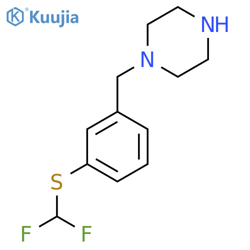1-({3-(difluoromethyl)sulfanylphenyl}methyl)piperazine structure