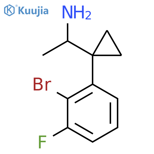 1-1-(2-bromo-3-fluorophenyl)cyclopropylethan-1-amine structure