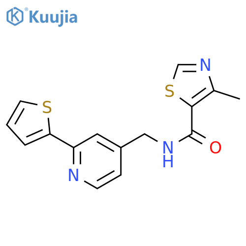 4-methyl-N-{[2-(thiophen-2-yl)pyridin-4-yl]methyl}-1,3-thiazole-5-carboxamide structure