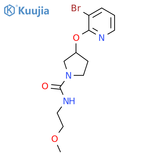 3-((3-bromopyridin-2-yl)oxy)-N-(2-methoxyethyl)pyrrolidine-1-carboxamide structure
