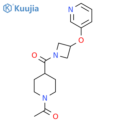 1-{4-3-(pyridin-3-yloxy)azetidine-1-carbonylpiperidin-1-yl}ethan-1-one structure