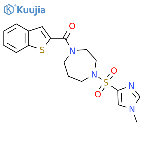 1-(1-benzothiophene-2-carbonyl)-4-(1-methyl-1H-imidazol-4-yl)sulfonyl-1,4-diazepane structure