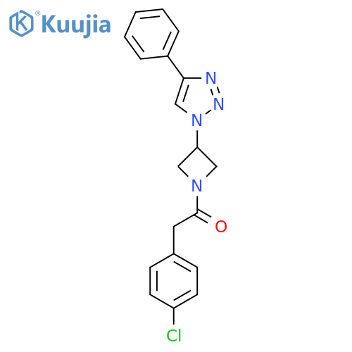 2-(4-chlorophenyl)-1-[3-(4-phenyl-1H-1,2,3-triazol-1-yl)azetidin-1-yl]ethan-1-one structure