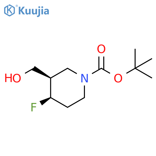 rel-(3R,4R)-tert-Butyl 4-fluoro-3-(hydroxymethyl)piperidine-1-carboxylate structure