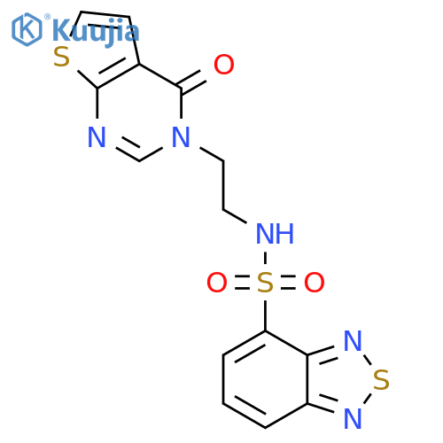 N-(2-{4-oxo-3H,4H-thieno2,3-dpyrimidin-3-yl}ethyl)-2,1,3-benzothiadiazole-4-sulfonamide structure
