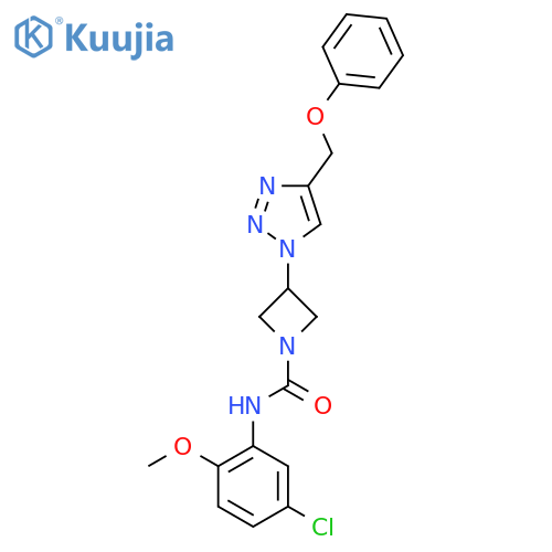 N-(5-chloro-2-methoxyphenyl)-3-4-(phenoxymethyl)-1H-1,2,3-triazol-1-ylazetidine-1-carboxamide structure