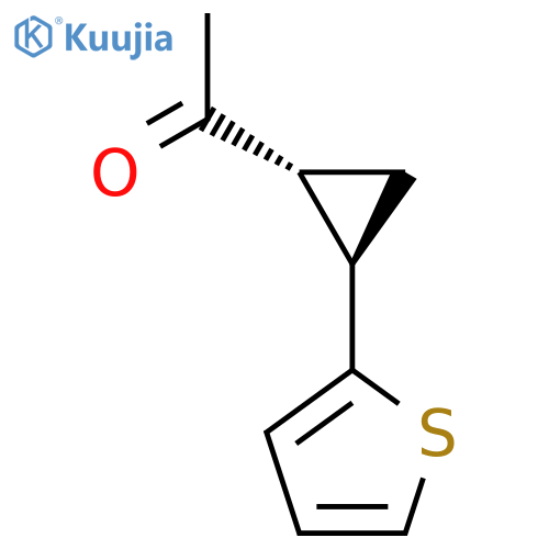 trans,rel-1-(1R,2R)-2-(Thiophen-2-yl)cyclopropylethan-1-one structure