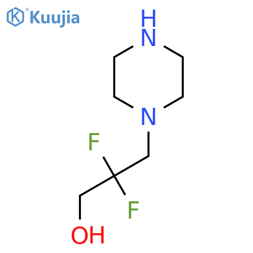 2,2-Difluoro-3-(piperazin-1-yl)propan-1-ol structure