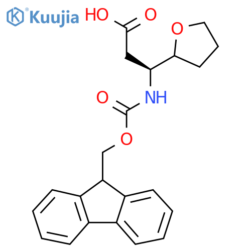 (3S)-3-({(9H-fluoren-9-yl)methoxycarbonyl}amino)-3-(oxolan-2-yl)propanoic acid structure
