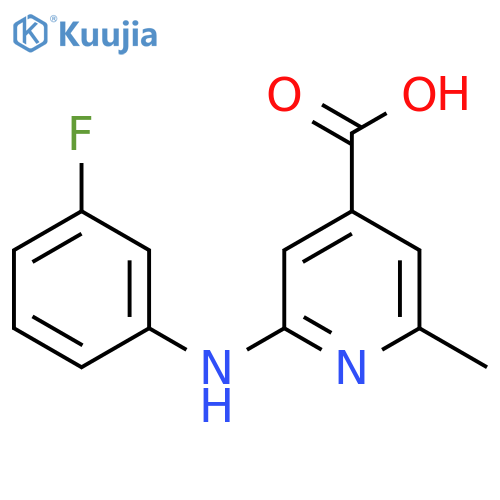 2-(3-Fluoroanilino)-6-methylpyridine-4-carboxylic acid structure