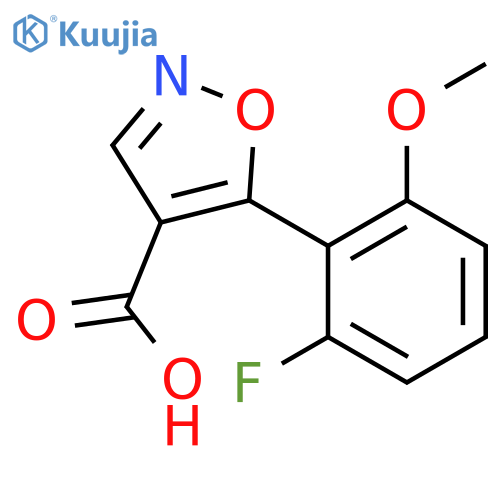 5-(2-fluoro-6-methoxyphenyl)-1,2-oxazole-4-carboxylic acid structure