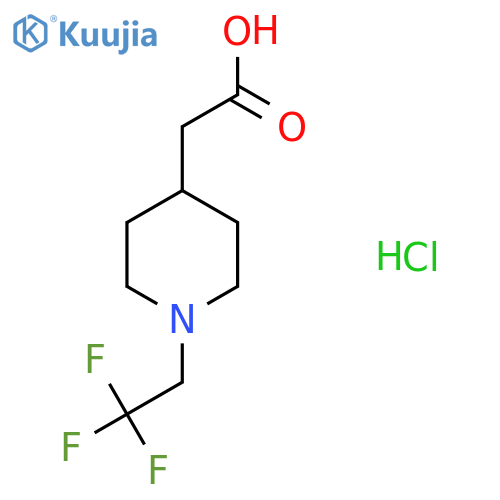 2-[1-(2,2,2-trifluoroethyl)-4-piperidyl]acetic acid;hydrochloride structure