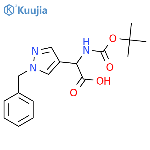 2-(1-benzyl-1H-pyrazol-4-yl)-2-{(tert-butoxy)carbonylamino}acetic acid structure