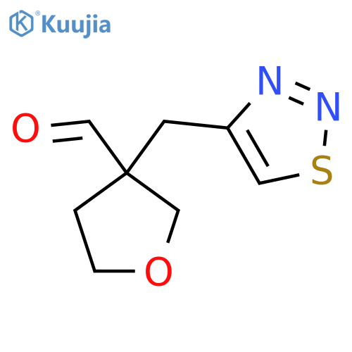 3-(1,2,3-thiadiazol-4-yl)methyloxolane-3-carbaldehyde structure