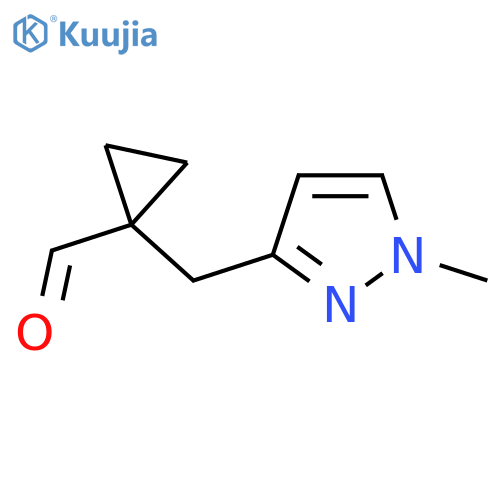 1-(1-methyl-1H-pyrazol-3-yl)methylcyclopropane-1-carbaldehyde structure