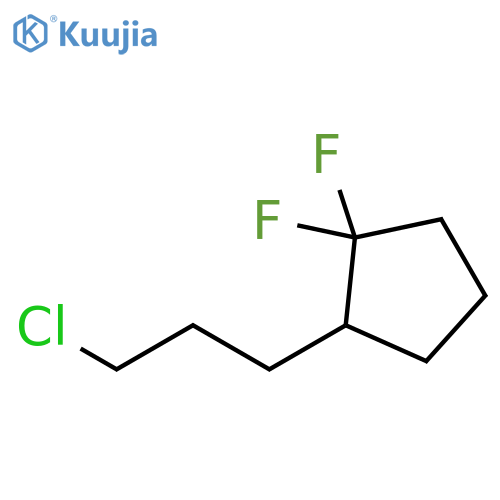 Cyclopentane, 2-(3-chloropropyl)-1,1-difluoro- structure