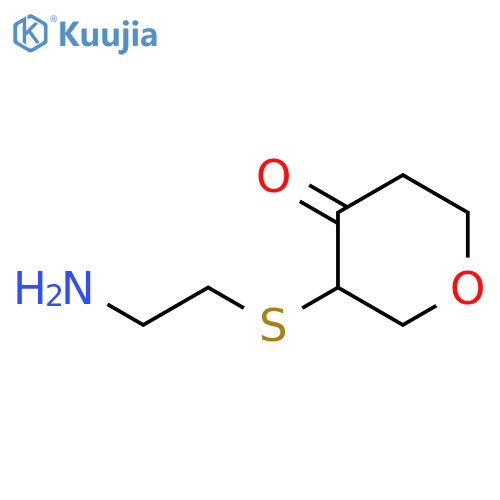 3-(2-aminoethyl)sulfanyloxan-4-one structure