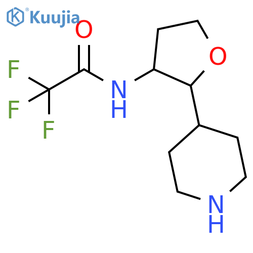 2,2,2-trifluoro-N-2-(piperidin-4-yl)oxolan-3-ylacetamide structure