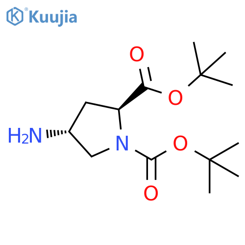 1,2-di-tert-butyl (2S,4R)-4-aminopyrrolidine-1,2-dicarboxylate structure