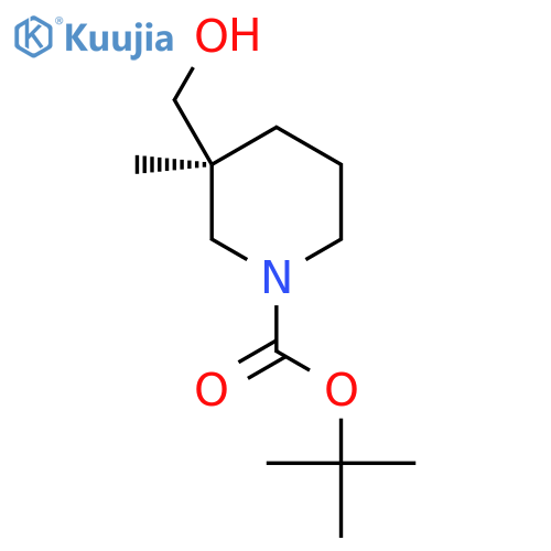 tert-butyl (3S)-3-(hydroxymethyl)-3-methyl-piperidine-1-carboxylate structure