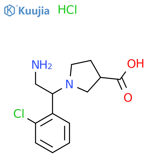 1-(2-Amino-1-(2-chlorophenyl)ethyl)pyrrolidine-3-carboxylic acid hydrochloride structure