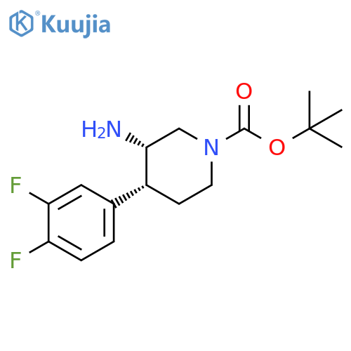 rac-tert-butyl (3R,4S)-3-amino-4-(3,4-difluorophenyl)piperidine-1-carboxylate, cis structure