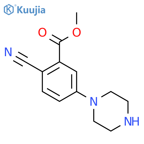 methyl 2-cyano-5-(piperazin-1-yl)benzoate structure