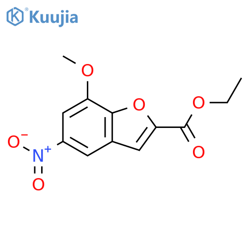 2-Benzofurancarboxylic acid, 7-methoxy-5-nitro-, ethyl ester structure