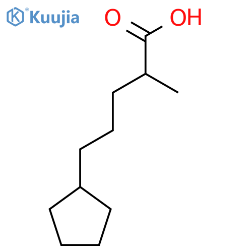5-cyclopentyl-2-methylpentanoic acid structure