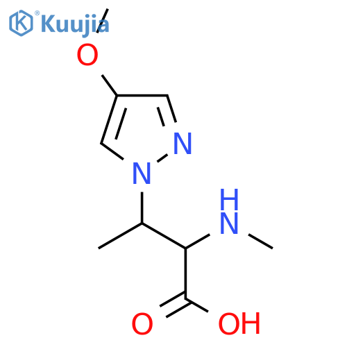 3-(4-methoxy-1H-pyrazol-1-yl)-2-(methylamino)butanoic acid structure