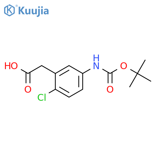 2-(5-{(tert-butoxy)carbonylamino}-2-chlorophenyl)acetic acid structure