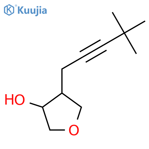 4-(4,4-Dimethylpent-2-yn-1-yl)oxolan-3-ol structure